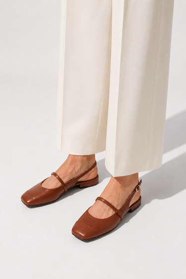 Flat Slingback Caramelo